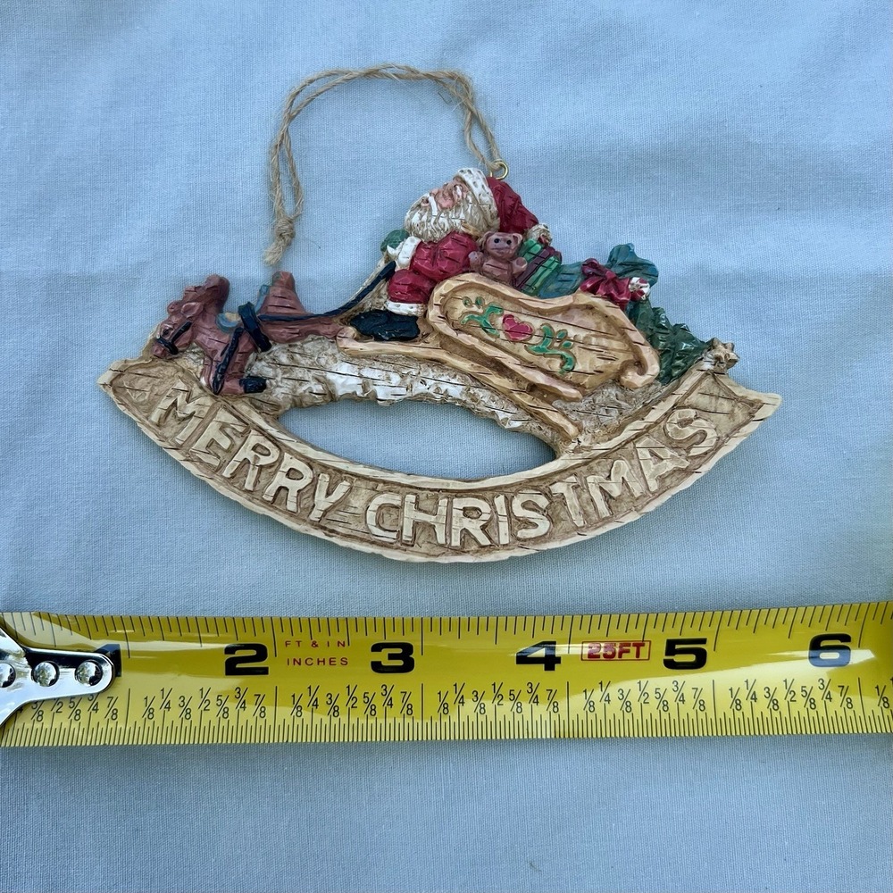 Vintage Santa On Sleigh Christmas Ornament T.D. 95